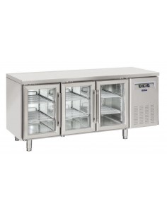Refrigerated table - N. 3 glass doors - cm 180 x 72.5 x 85 h 2