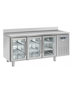 Tavolo refrigerato - N. 3 porte vetro - Alzatina - cm 180... 2