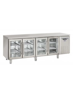 Tavolo refrigerato -  N. 4 porte vetro - cm 225 x 72.5 x... 2