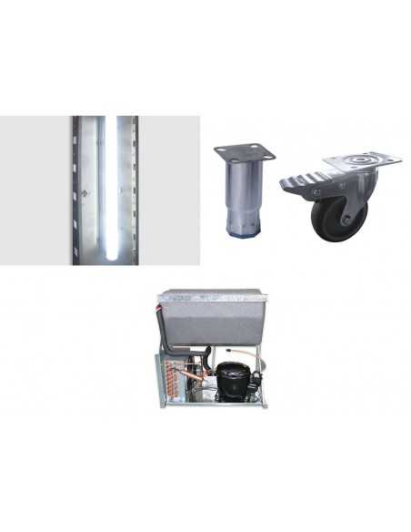 Tavolo refrigerato -  N. 4 porte vetro - cm 225 x 72.5 x 85 h