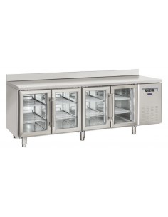 Tavolo refrigerato - N. 4 porte vetro - Alzatina - cm 225... 2