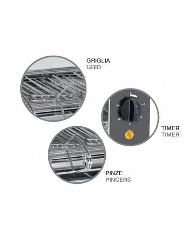 Tostiera professionale a 6 pinze - Con...