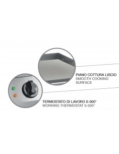 Fry top elettrico con piano liscio in acciaio inox 2
