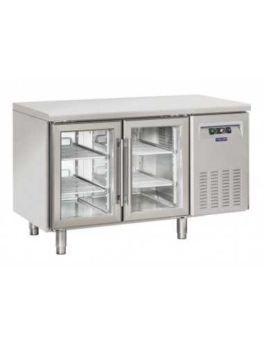 Tavolo refrigerato - N. 2 porte vetro - cm 135...