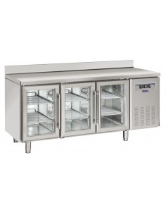 Tavolo refrigerato - N. 3 porte vetro - Alzatina - cm 180... 2