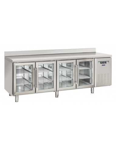 Mesa refrigerada - N. 4 puertas de cristal -...