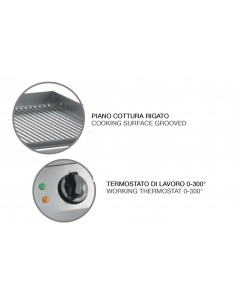 Fry top elettrico con piano rigato in acciaio inox 2