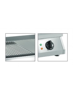 Electric fry top with smooth / ribbed surface cm 83.5 x 40 2