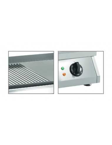 Electric fry top with smooth / ribbed surface cm 83.5 x 40