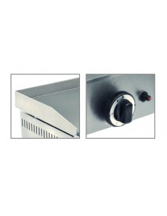 Fry top a gas con piano liscio cm 58.5 x 40 a due zone di cottura 2