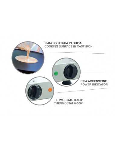 Crepier elettrica doppia  - Diametro mm 350 -...