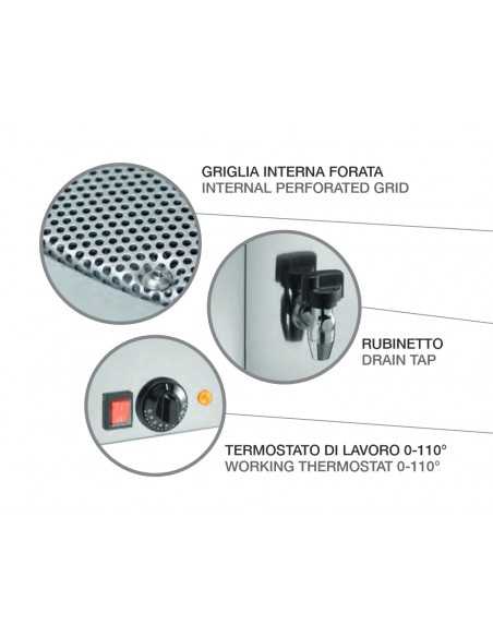 Calentador y cocedor de salchichas - Nº 1 cuba - Temperatura 0-110°C
