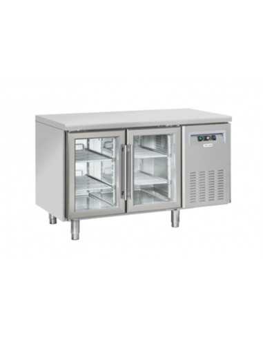 Tabla refrigerada - N. 2 puertas de vidrio - cm 135 x 62.5 x 95 h