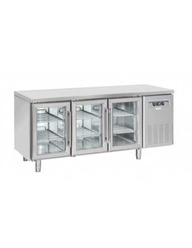 Tabla refrigerada - N. 3 puertas de vidrio - cm 180 x 62.5 x 95 h