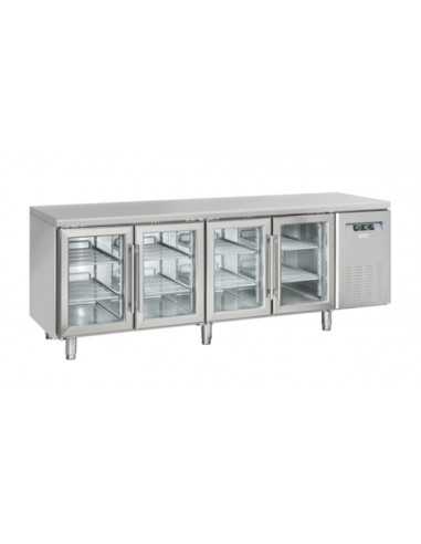 Tabla refrigerada - N. 2 puertas de vidrio - cm 225 x 62.5 x 95 h