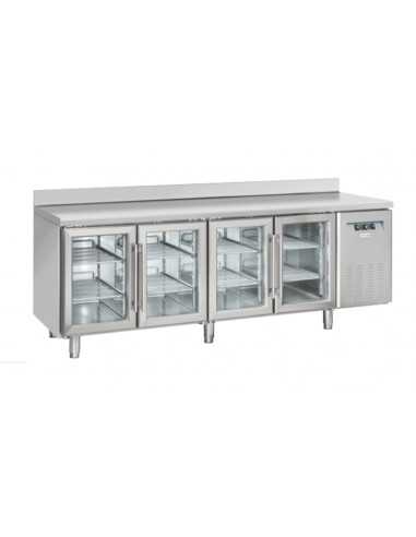 Mesa refrigerada - N. 4 puertas de cristal -...