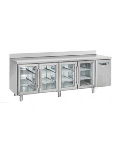 Tabla refrigerada - N. 4 puertas de cristal - Alzatina - cm 225 x 62.5 x 95 h