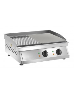 Fry top elettrico con piano liscio / rigato cm 59.5 x 40