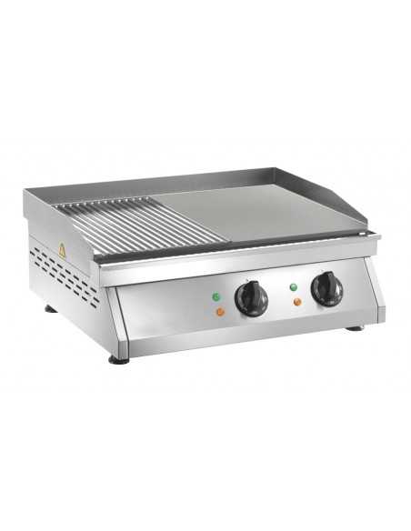 Electric fry top with smooth / ribbed surface cm 59.5 x 40 Electric fry top with smooth / ribbed surface cm 59.5 x 40