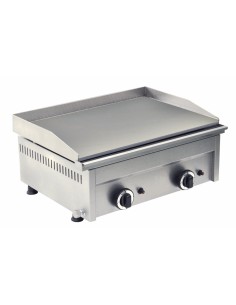 Fry top a gas con piano liscio cm 58.5 x 40 a due zone di cottura