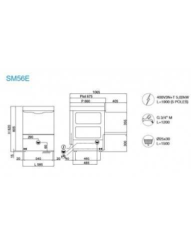 Electronic dishwasher - basket 50 x 50 - cm...