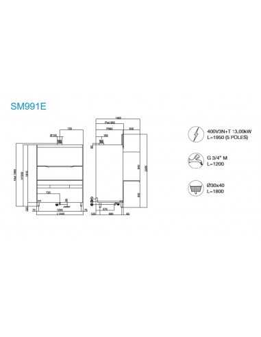 Electronic Washers - Pump - 2 baskets cm 67 x...