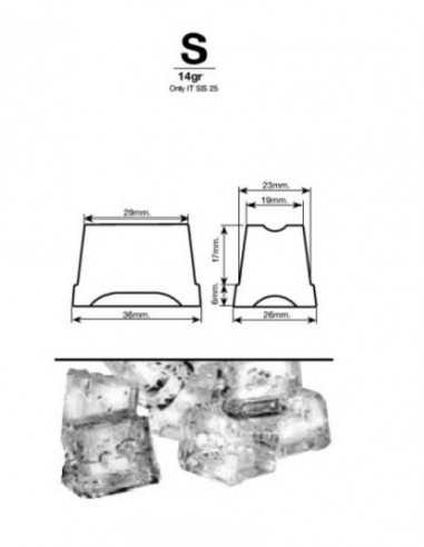 Full cube ice maker with production of 22-24 Kg in 24 hours