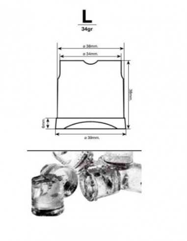 Full cube ice maker with production of 33-37 Kg in 24 hours