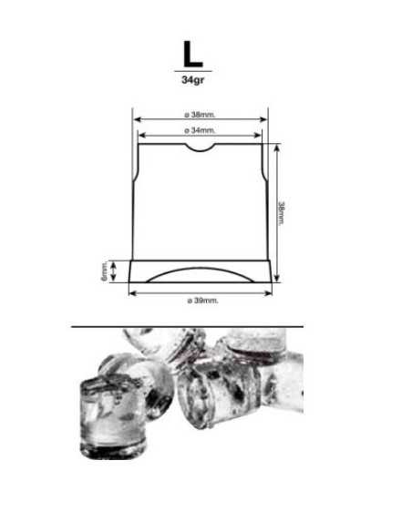 Full cube ice maker with production of 33-37 Kg in 24 hours