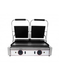 Piastra in ghisa con piano liscio e coperchio rigato cm 48 x 24 2