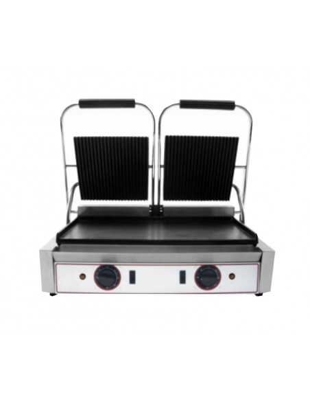 Cast iron plate with smooth surface and ribbed lid cm 48 x 24 Cast iron plate with smooth surface and ribbed lid cm 48 x 24