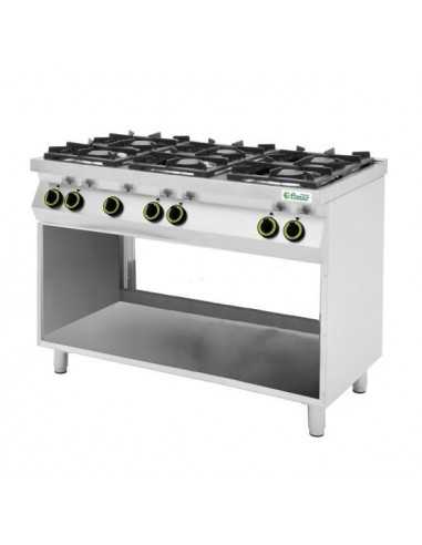 Cucina a gas - N.6 fuochi - cm 120 x 70 x 90 h