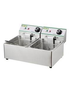 Electric fryer - Capacity 12.5+12.5 liters - cm 54.5 x 41 x 32.5 h 2