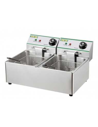 Friggitrice elettrica da litri 12.5+12.5 - cm 54.5 x 41 x 32.5 h