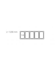 Ingredient display case 5 x GN 1/4 - Glass - Depth 33.5 2