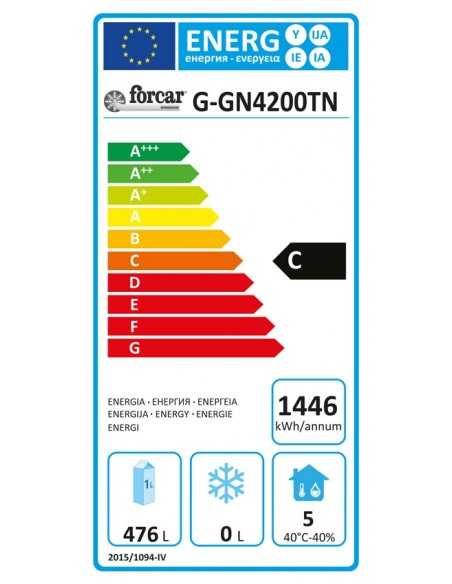 Mesa refrigerada - Elevador - N. 4 puertas - cm 223 x 70 x 86/ 96 h