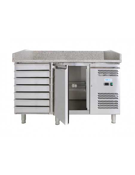 Pizza counter with 1 door and 7 drawers - cm 151 x 80 x 100 h Pizza counter with 1 door and 7 drawers - cm 151 x 80 x 100 h
