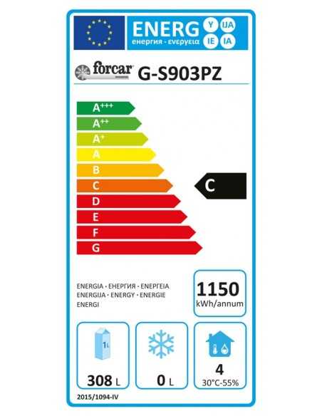 Mostrador de pizza - vitrina de ingredientes - N. 3 puertas - cm 140 x 70 x 102 h