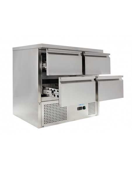 Banco pizza con 4 cassetti - cm 90 x 70 x 85 h Banco pizza con 4 cassetti - cm 90 x 70 x 85 h