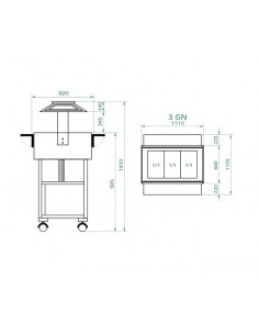 Thermal water trolley - Dome - Multilayer wood - cm 112 x... 2