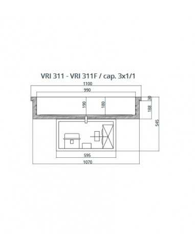 Vasca refrigerata da incasso - cm 110 x 68 x...