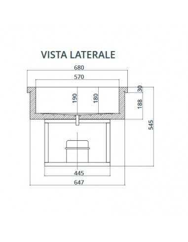 Vasca refrigerata da incasso - cm 144 x 68 x...