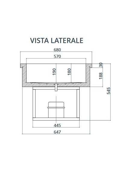 Recessed refrigerated tank - cm 144 x 68 x 54.5 h