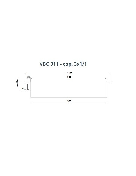 Recessed thermal bath - cm 110 x 68 x 20 h