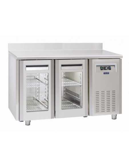 Refrigerated table - Tropicalized - No group - N. 2 glass doors - Alzatina - cm 138 x 70 x 95h