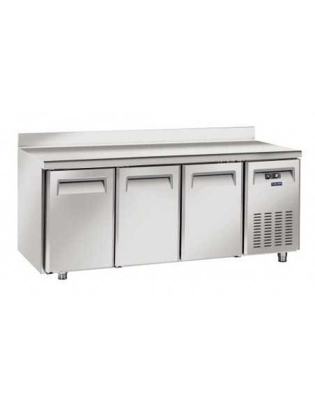 Tropicalized freezer table - N. 3 doors - Splashback - cm 165.5 x 70 x 95 h