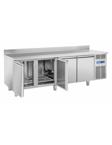 Tavolo refrigerato - Alzatina - N. 4 porte - cm 255 x 80 x 95 h