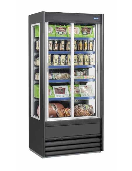 Wall display case - With sliding doors - Ventilated - Capacity lt 509 - Temperature +3/+5° C - cm 96 x 63.5 x 209.5h
