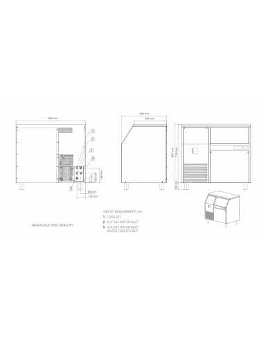 Granular ice maker - Air/Water 120 kg/24h
