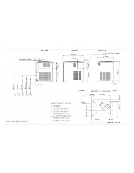 Nugget ice maker - Air/Water 270 kg/24h Nugget ice maker - Air/Water 270 kg/24h